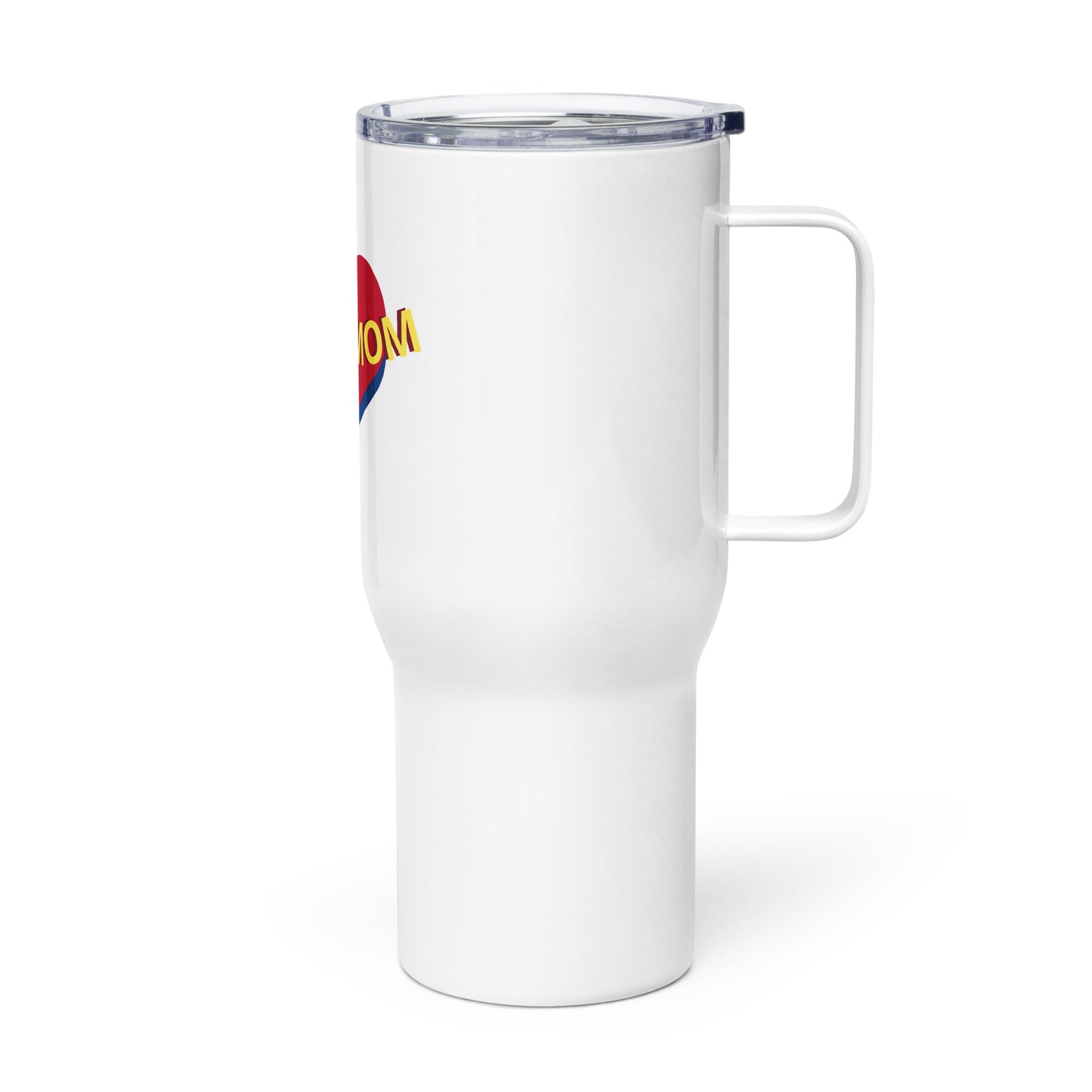 Travel mug with a handle