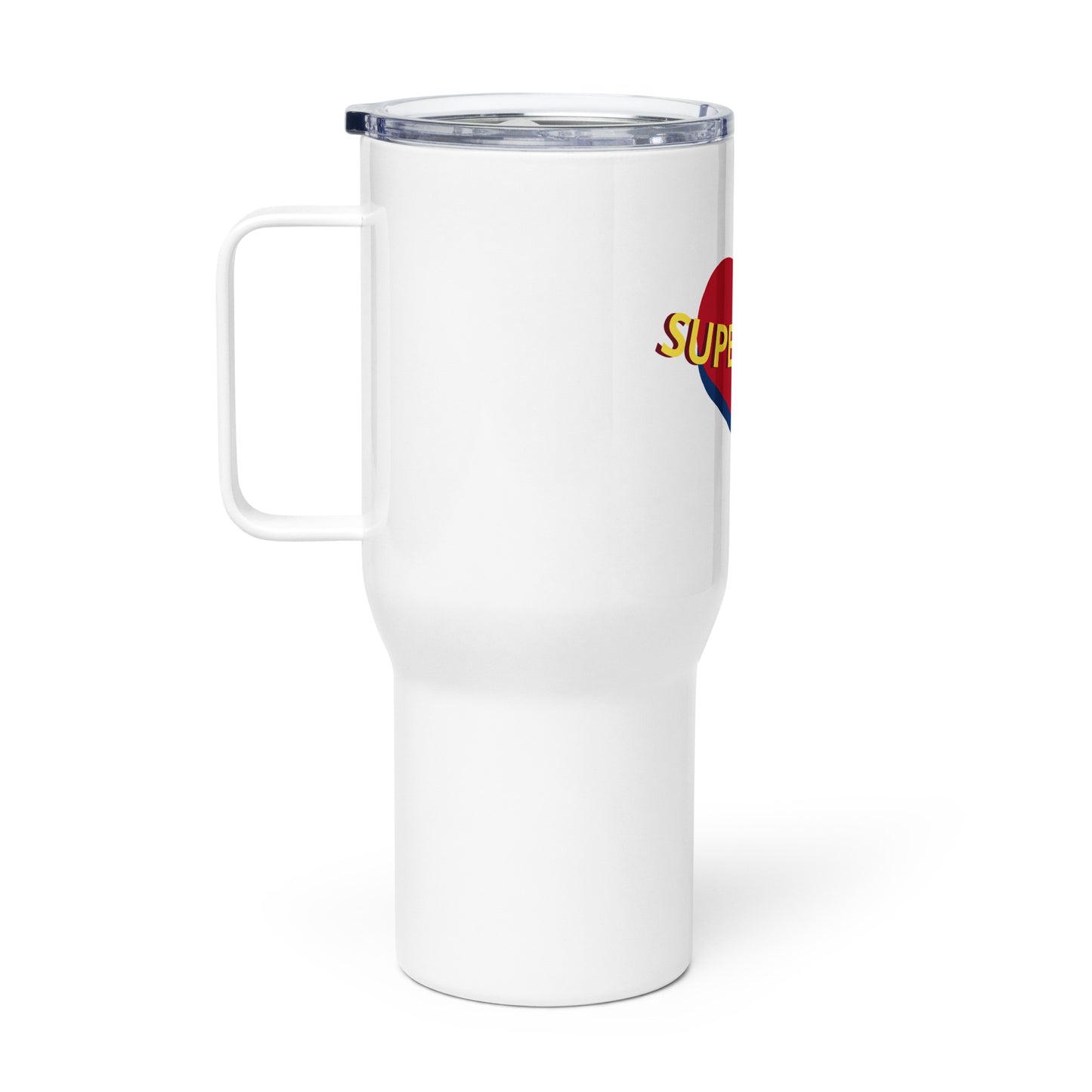 Travel mug with a handle